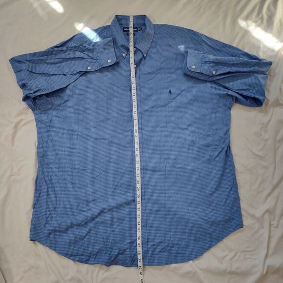 Ralph Lauren Men Size 3XLT Oxford Button Up Long Sleeve Checkered‎ Shirt - Picture 6 of 11